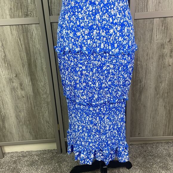 Prettygarden Floral Ruched One Shoulder Tiered Ruffle Bodycon Dress Women's LO - Picture 5 of 16